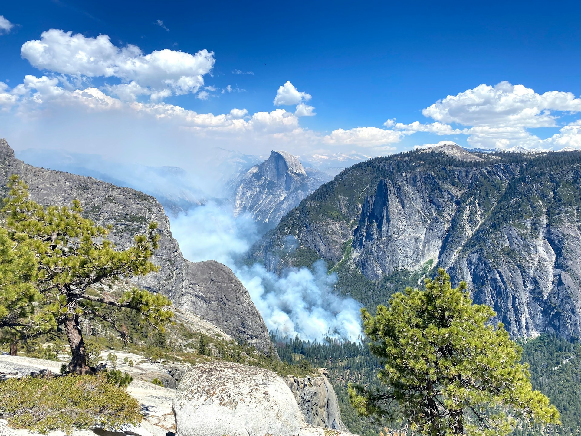 Mountain landscape showing seasonal conditions and changing terrain