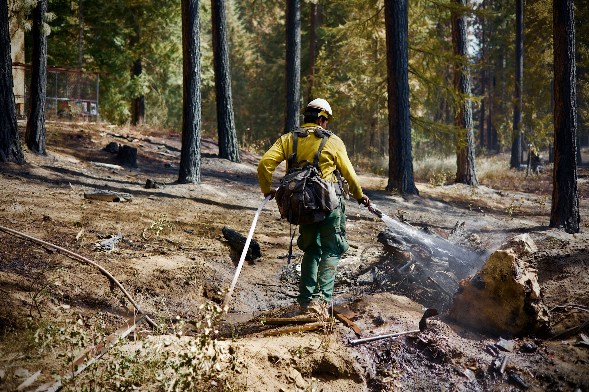 People working together outdoors in a documentary, community setting